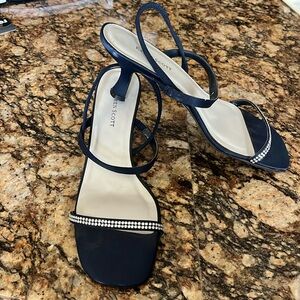Karen Scott Navy Satin Sandals